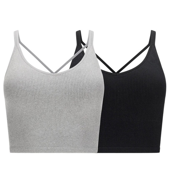 Lemon - Women’s 2-pack Ribbed Yoga Bra - Picture 1 of 9